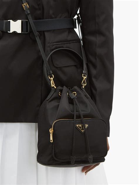 prada bucket bag outfit|prada nylon bucket bags.